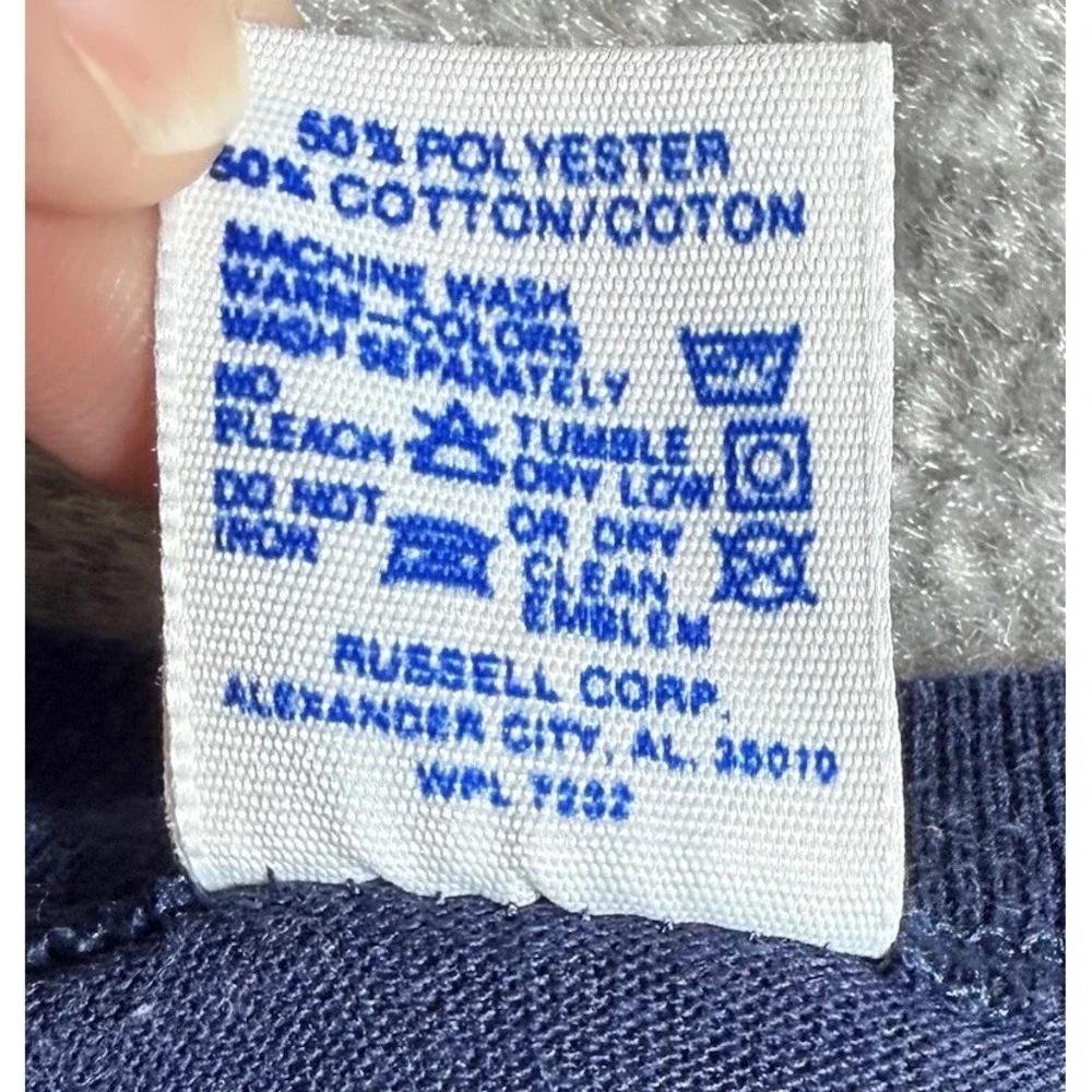 Vintage Russell Athletic T-Shirt Youth Medium Blue Short Sleeve #10‎